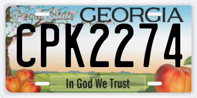 GA license plate CPK2274