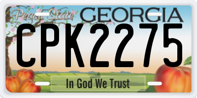 GA license plate CPK2275