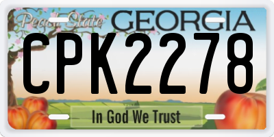 GA license plate CPK2278