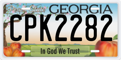 GA license plate CPK2282