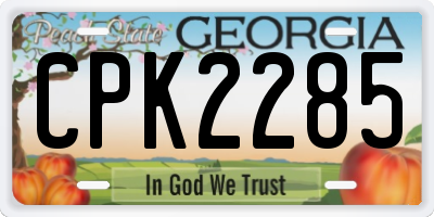 GA license plate CPK2285