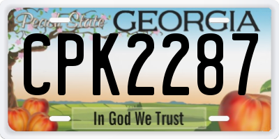 GA license plate CPK2287