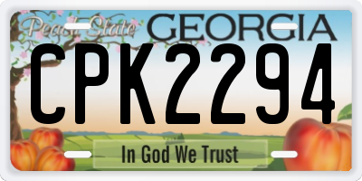 GA license plate CPK2294
