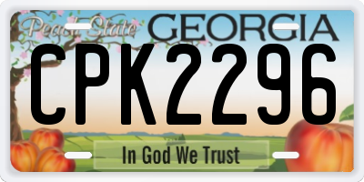 GA license plate CPK2296