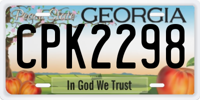 GA license plate CPK2298