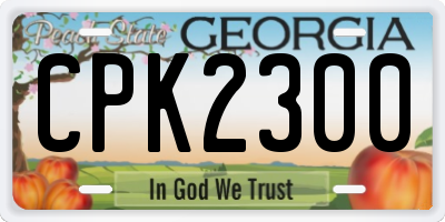 GA license plate CPK2300