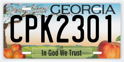 GA license plate CPK2301