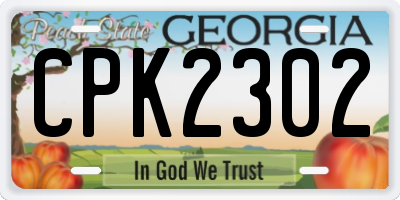 GA license plate CPK2302