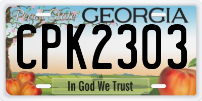 GA license plate CPK2303