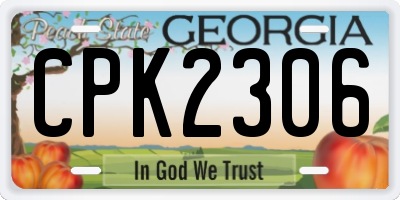 GA license plate CPK2306