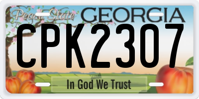 GA license plate CPK2307