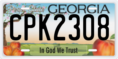 GA license plate CPK2308
