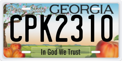 GA license plate CPK2310