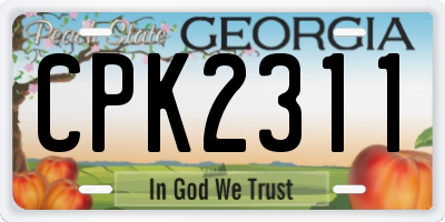 GA license plate CPK2311