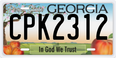 GA license plate CPK2312