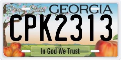 GA license plate CPK2313