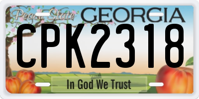 GA license plate CPK2318