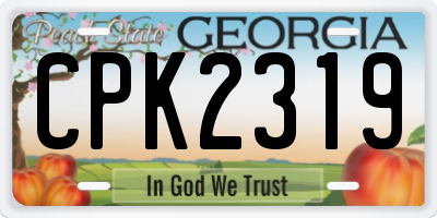 GA license plate CPK2319