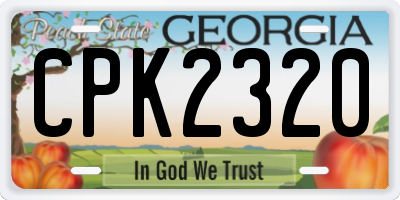 GA license plate CPK2320