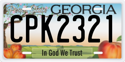 GA license plate CPK2321