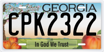 GA license plate CPK2322