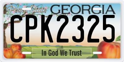 GA license plate CPK2325