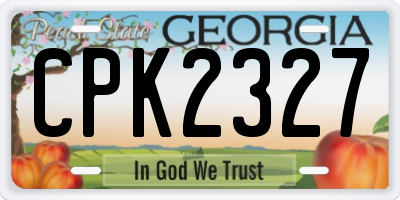 GA license plate CPK2327