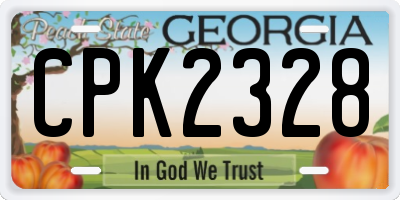 GA license plate CPK2328