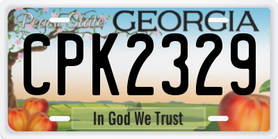 GA license plate CPK2329