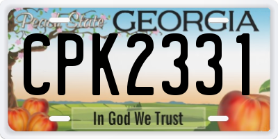 GA license plate CPK2331