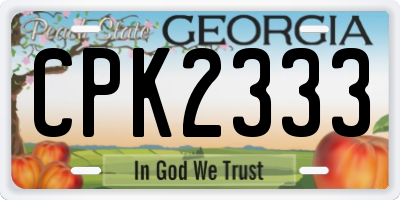 GA license plate CPK2333