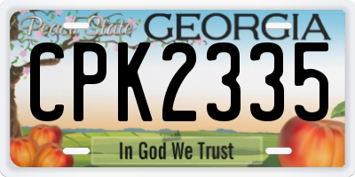 GA license plate CPK2335