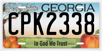 GA license plate CPK2338