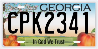 GA license plate CPK2341