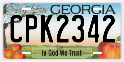 GA license plate CPK2342