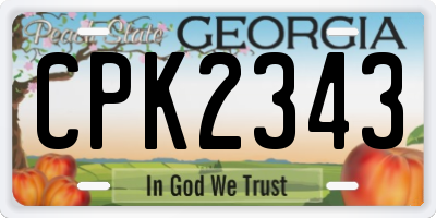 GA license plate CPK2343