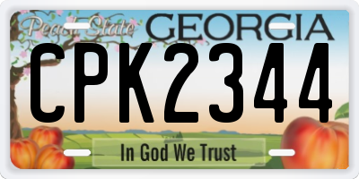 GA license plate CPK2344