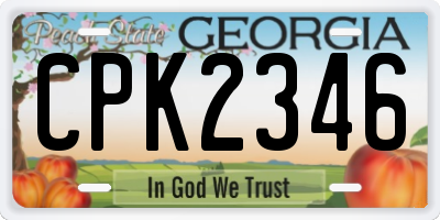 GA license plate CPK2346
