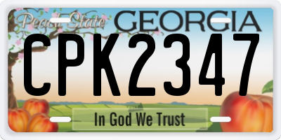 GA license plate CPK2347
