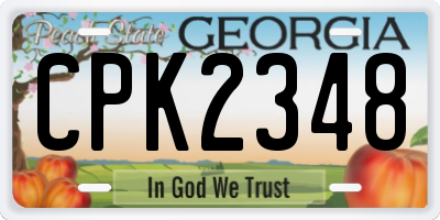 GA license plate CPK2348