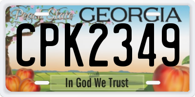 GA license plate CPK2349