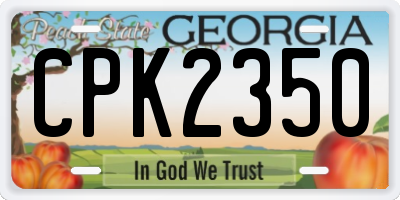 GA license plate CPK2350