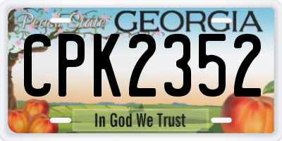 GA license plate CPK2352