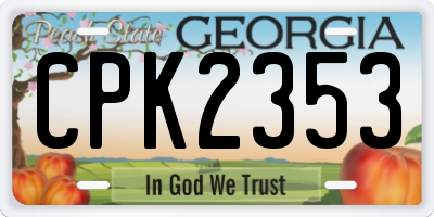 GA license plate CPK2353