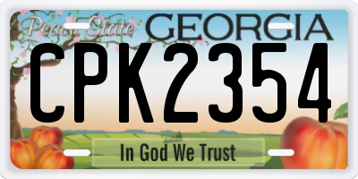 GA license plate CPK2354