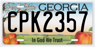 GA license plate CPK2357