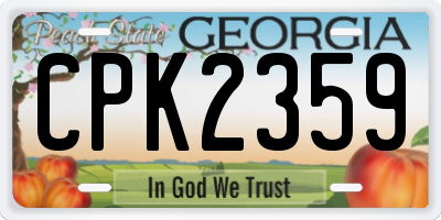 GA license plate CPK2359