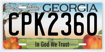 GA license plate CPK2360