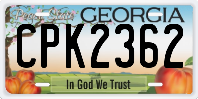 GA license plate CPK2362