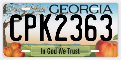 GA license plate CPK2363